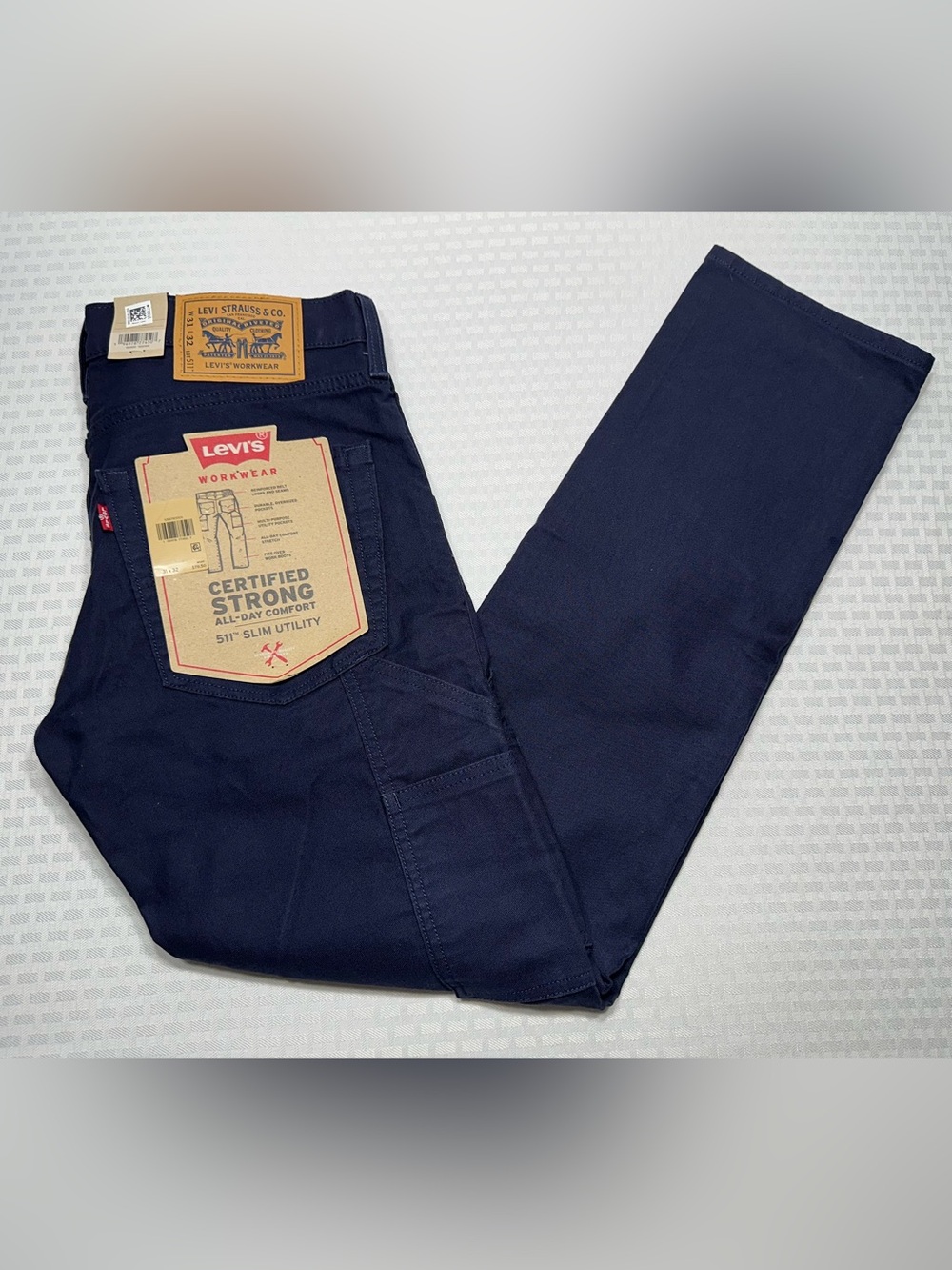 NWT! Levi's 511 Workwear Jeans Men's 31x32 (MEAS 32x31.5) Dark Navy Slim Utility